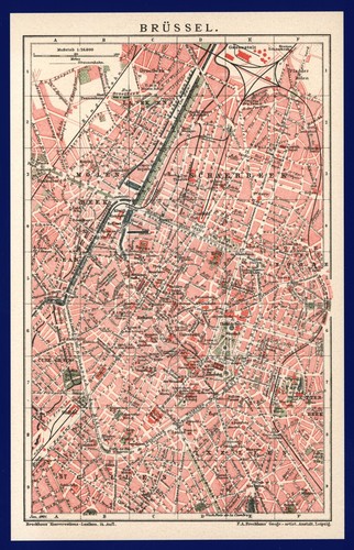 Stadtplan anno 1901 brüssel - 1901,