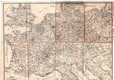Antike Eisenbahnkarte Europa &